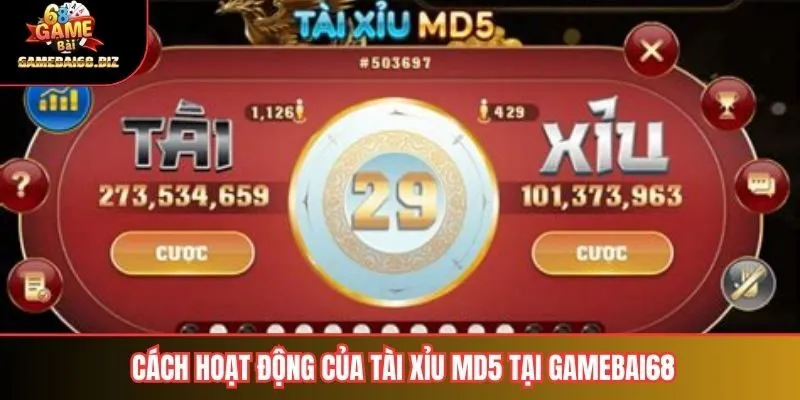 Cách hoạt động của tài xỉu MD5 tại gamebai68