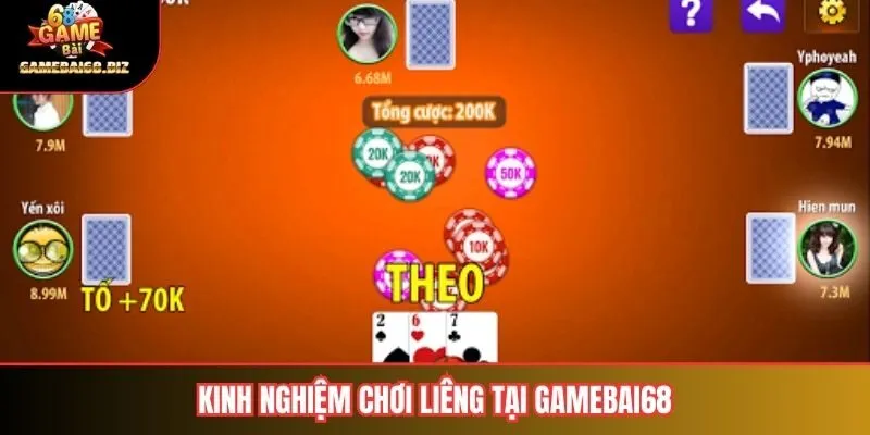 Kinh nghiệm chơi liêng tại Gamebai68