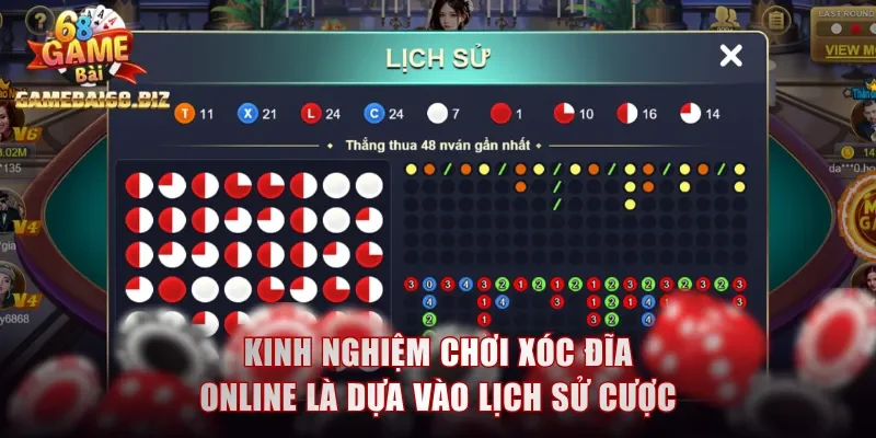 Kinh nghiệm chơi xóc đĩa online là dựa vào lịch sử cược