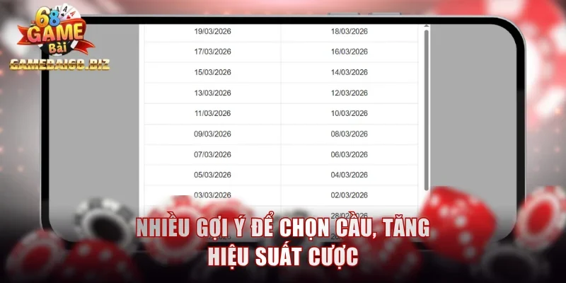 Nhiều gợi ý để chọn cầu, tăng hiệu suất cược